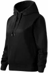 Bequemes Damen-Sweatshirt mit Kapuze, schwarz