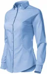 Damen Baumwollbluse mit langen Ärmeln, Himmelblau