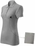 Damen einfaches Poloshirt, dunkelgrauer Marmor