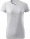 Damen einfaches T-Shirt, hellgrauer Marmor