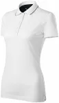 Damen elegantes mercerisiertes Poloshirt, weiß Damen elegantes mercerisiertes Poloshirt, weiß
