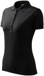 Damen elegantes Poloshirt, Ebenholz Grau