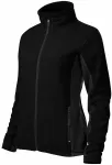 Damen Fleece-Kontrastjacke, schwarz