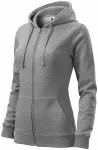 Damen Hoodie mit Kapuze, dunkelgrauer Marmor