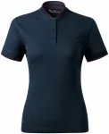Damen-Poloshirt mit Bomberkragen, dunkelblau