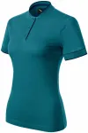 Damen-Poloshirt mit Bomberkragen, petrol blue