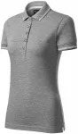 Damen Poloshirt mit kurzen Ärmeln, dunkelgrauer Marmor