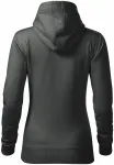 Damen Sweatshirt mit Kapuze ohne Reißverschluss, dunkler Schiefer