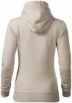 Damen Sweatshirt mit Kapuze ohne Reißverschluss, eisgrau