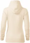 Damen Sweatshirt mit Kapuze ohne Reißverschluss, mandel