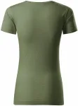 Damen-T-Shirt aus strukturierter Bio-Baumwolle, khaki