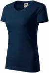Damen-T-Shirt aus strukturierter Bio-Baumwolle, dunkelblau