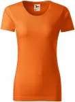 Damen-T-Shirt aus strukturierter Bio-Baumwolle, orange