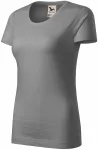Damen-T-Shirt aus strukturierter Bio-Baumwolle, altes Silber