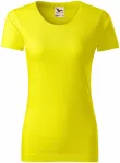 Damen-T-Shirt aus strukturierter Bio-Baumwolle, zitronengelb