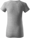 Damen T-Shirt mit Raglanärmel, dunkelgrauer Marmor