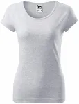 Damen T-Shirt mit sehr kurzen Ärmeln, hellgrauer Marmor