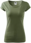 Damen T-Shirt mit sehr kurzen Ärmeln, khaki