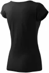 Damen T-Shirt mit sehr kurzen Ärmeln, schwarz