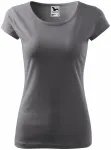 Damen T-Shirt mit sehr kurzen Ärmeln, stahlgrau