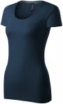 Damen T-Shirt mit Ziernähten, dunkelblau