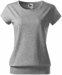 Damen trendy T-Shirt, dunkelgrauer Marmor