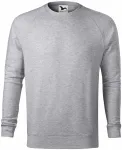 Einfaches Herren-Sweatshirt, Silberner Marmor