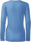 Eng anliegendes Damen-T-Shirt mit langen Ärmeln, Himmelblau