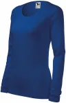 Eng anliegendes Damen-T-Shirt mit langen Ärmeln, königsblau