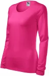 Eng anliegendes Damen-T-Shirt mit langen Ärmeln, lila