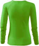 Eng anliegendes T-Shirt für Damen, V-Ausschnitt, Apfelgrün