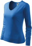 Eng anliegendes T-Shirt für Damen, V-Ausschnitt, hellblau Eng anliegendes T-Shirt für Damen, V-Ausschnitt, hellblau
