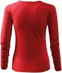 Eng anliegendes T-Shirt für Damen, V-Ausschnitt, rot