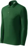 Grobes Poloshirt für Herren mit langen Ärmeln, Flaschengrün