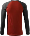 Herren Kontrast T-Shirt mit langen Ärmeln, marlboro rot