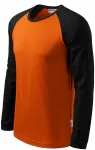 Herren Kontrast T-Shirt mit langen Ärmeln, orange