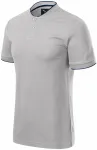 Herren-Poloshirt mit Bomberkragen, Silber grau