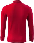 Herren Poloshirt mit langen Ärmeln in Kontrastfarbe, formula red