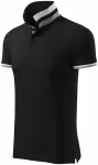 Herren Poloshirt mit Stehkragen, schwarz