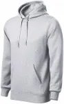 Herren Sweatshirt mit Kapuze ohne Reißverschluss, hellgrauer Marmor
