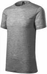 Herren T-Shirt aus Merinowolle, dunkelgrauer Marmor