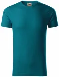 Herren-T-Shirt aus strukturierter Bio-Baumwolle, petrol blue