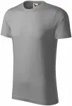 Herren-T-Shirt aus strukturierter Bio-Baumwolle, altes Silber Herren-T-Shirt aus strukturierter Bio-Baumwolle, altes Silber