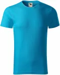 Herren-T-Shirt aus strukturierter Bio-Baumwolle, türkis