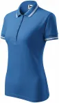 Kontrast-Poloshirt für Damen, hellblau