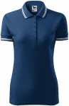 Kontrast-Poloshirt für Damen, Mitternachtsblau