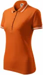 Kontrast-Poloshirt für Damen, orange