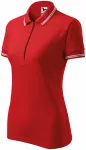 Kontrast-Poloshirt für Damen, rot