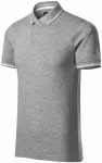 Kontrastiertes Poloshirt für Herren, dunkelgrauer Marmor