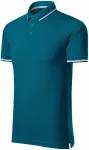Kontrastiertes Poloshirt für Herren, petrol blue